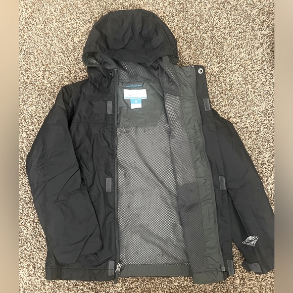 Columbia waterproof kids unisex black rain jacket size XS 5/6 - Picture 3 of 5
